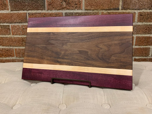Purpleheart + Maple + Walnut Cutting Board
