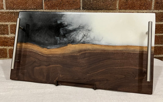 Walnut + Resin Live Edge Serving Tray