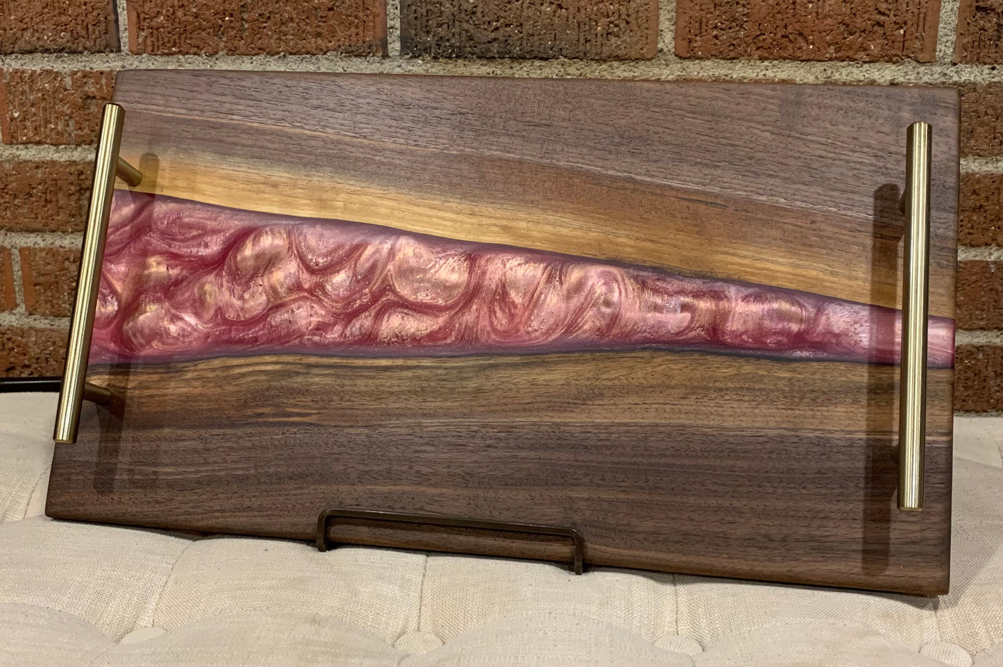 Live Edge Walnut + Resin Serving Tray