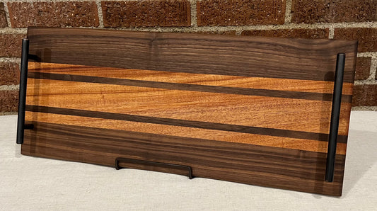 Walnut + African Mahogany Serving Tray