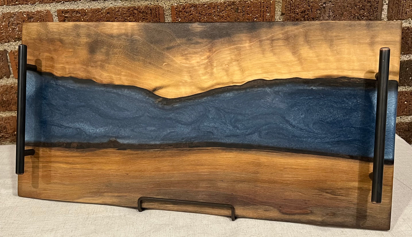 Walnut + Resin Live Edge Serving Tray