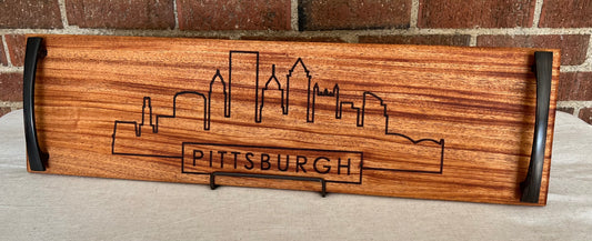 African Mahogany + PGH Skyline Serving Tray