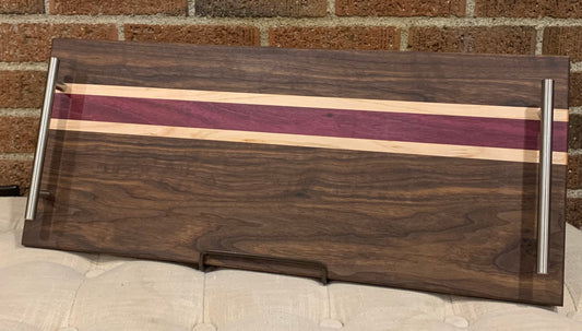 Walnut + Maple + Purple Heart Serving Tray