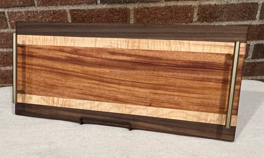 African Mahogany + Curly Maple + Walnut Serving Tray