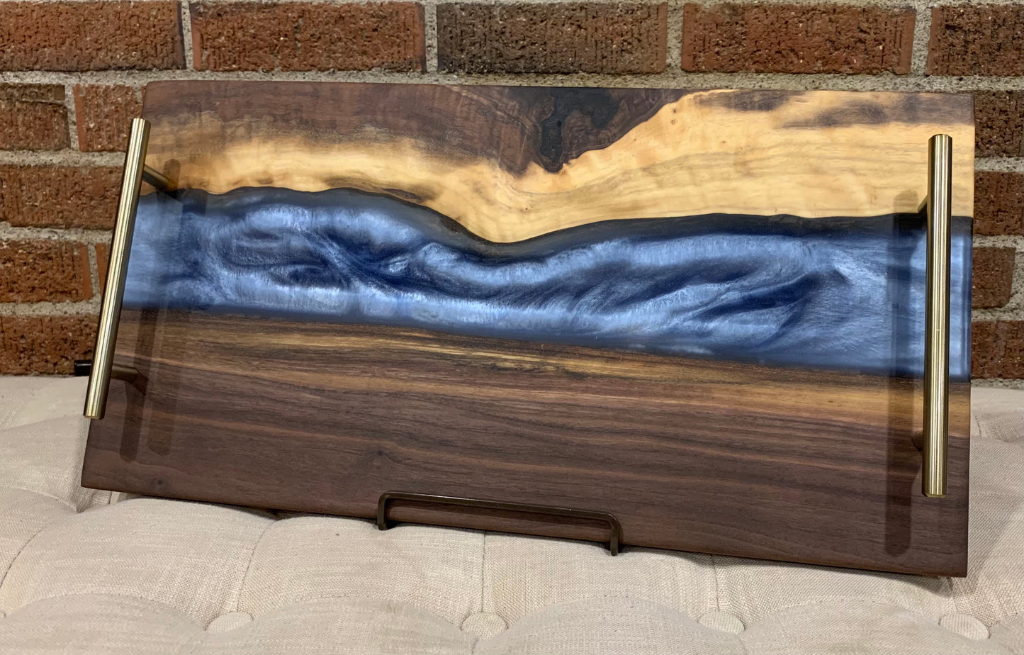 Walnut Live Edge + Resin Serving Tray