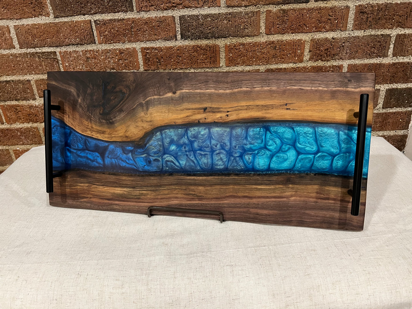 Walnut + Resin Live Edge Serving Tray