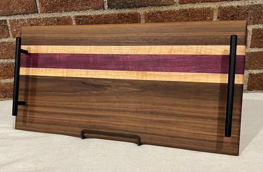 Walnut + Purpleheart + Curly Maple Serving Tray