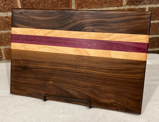 Walnut + Maple + Purpleheart Cutting Board