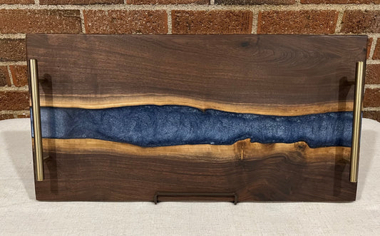 Walnut + Resin Live Edge Serving Tray