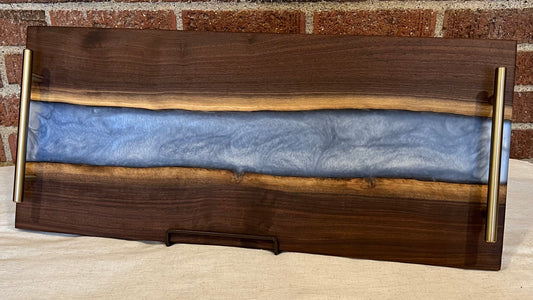 Walnut + Resin Live Edge Serving Tray