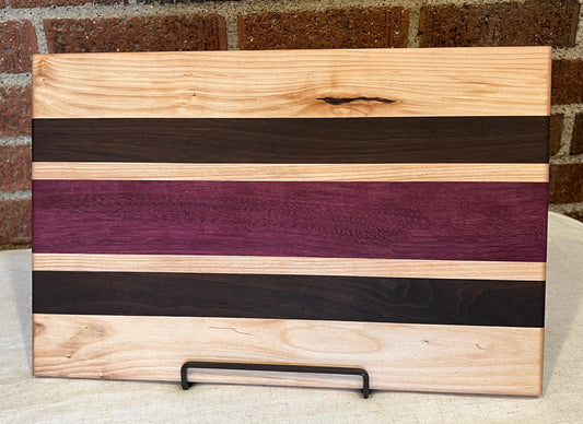 Maple + Walnut + Purpleheart Cutting Board