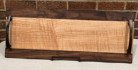 Walnut + Curly Maple Serving Tray
