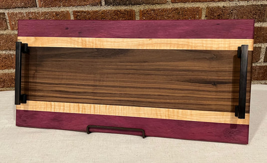 Walnut + Curly Maple + Purpleheart Serving Tray