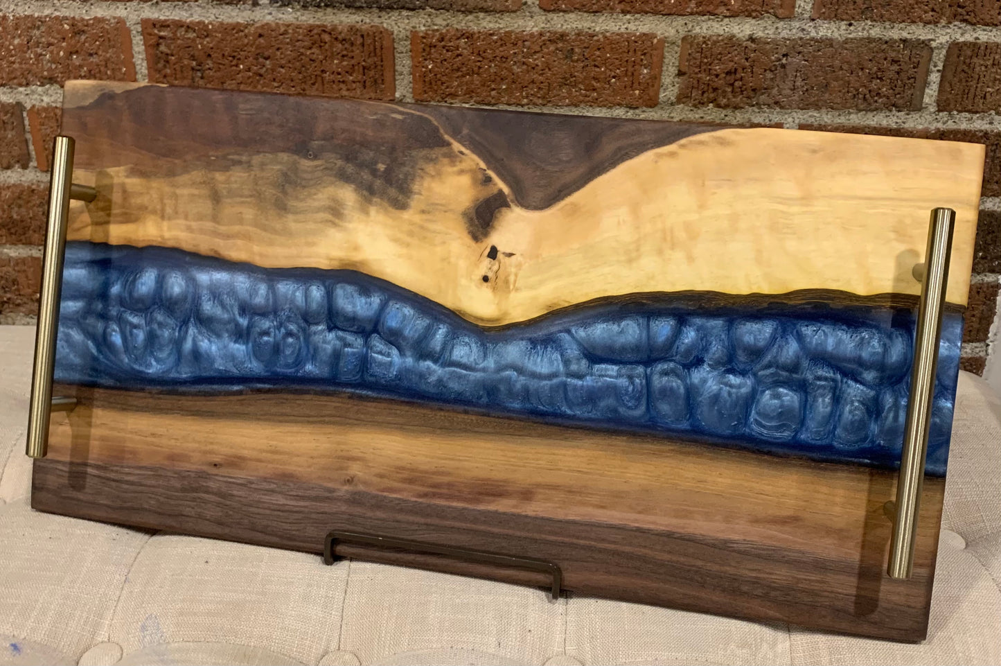 Walnut + Resin Live Edge Serving Tray